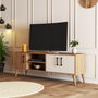 Hanah Home 1584 Soporte TV Roble y Blanco 150x52x34 cm